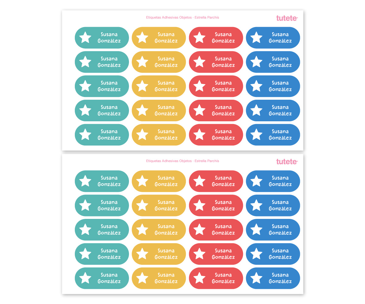 40 Autocollants Pour Objet Étoile Parchis