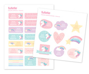 30 Étiquettes pour Objets Licorne