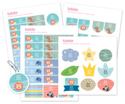 Pack Combiné Flasque et Stickers Animaux Sauvages
