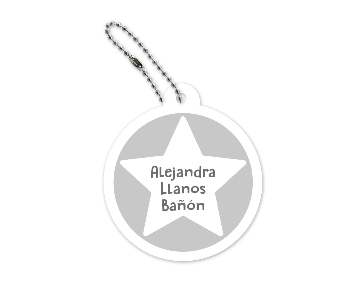 Llavero Redondo Mochila Gris Estrella