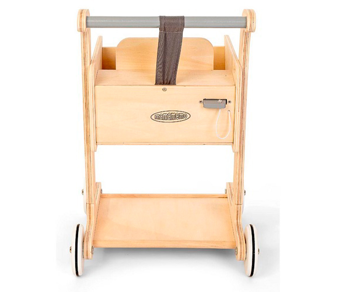 carrito compra juguete madera