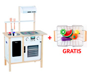 Cocina en Madera + Cesta Frutas y Verduras