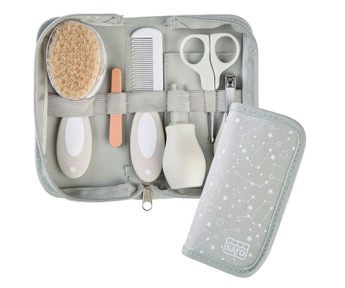 Trousse De Toilette Pour Bebe 10 Pieces Gris Tutete