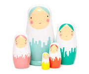 Matrioska di Legno Dripped Dolls