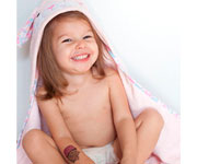 Serviette de bb Lapin Rose Personnalisable