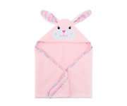 Serviette de bb Lapin Rose Personnalisable