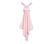 Serviette de bb Lapin Rose Personnalisable