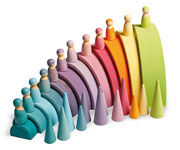 12 Figuritas Amigos Arcoiris Pastel