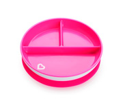 Prato Compartimento Stay-Put com ventosa rosa