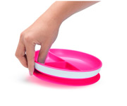 Prato Compartimento Stay-Put com ventosa rosa