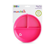 Prato Compartimento Stay-Put com ventosa rosa