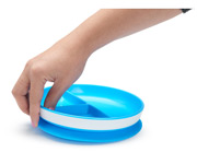 Plato Compartimentos con Ventosa Stay-Put Azul