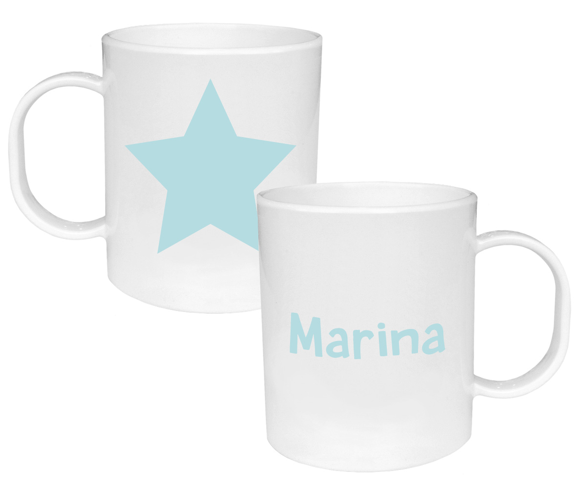 Tasse En Plastique Personnalisable Étoile Aqua