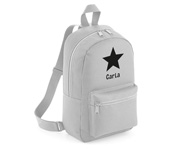 Mochila Mini Fashion Gris Claro Personalizada Estrella