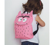 Mochila Infantil Monstro Rosa Personalizvel