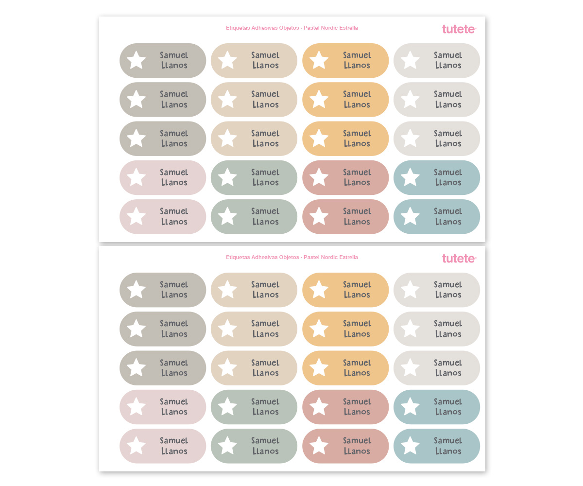 40 Adesivos Estrela Nórdica Para Objetos Pastel