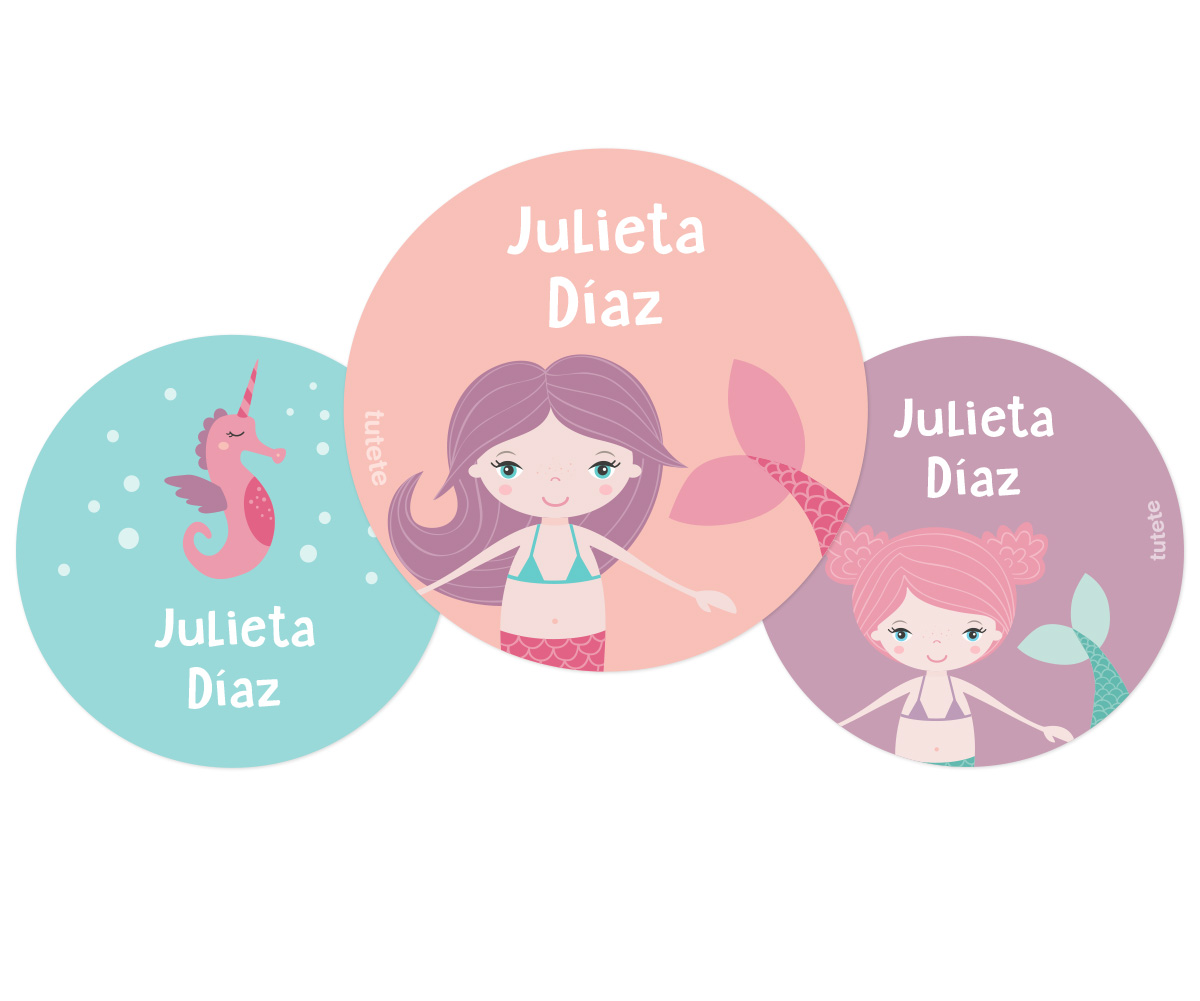 Pack 3 Chapas Personalizadas Sirena