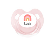 Sucette Personnalisable Rétro arc-en-ciel Rose