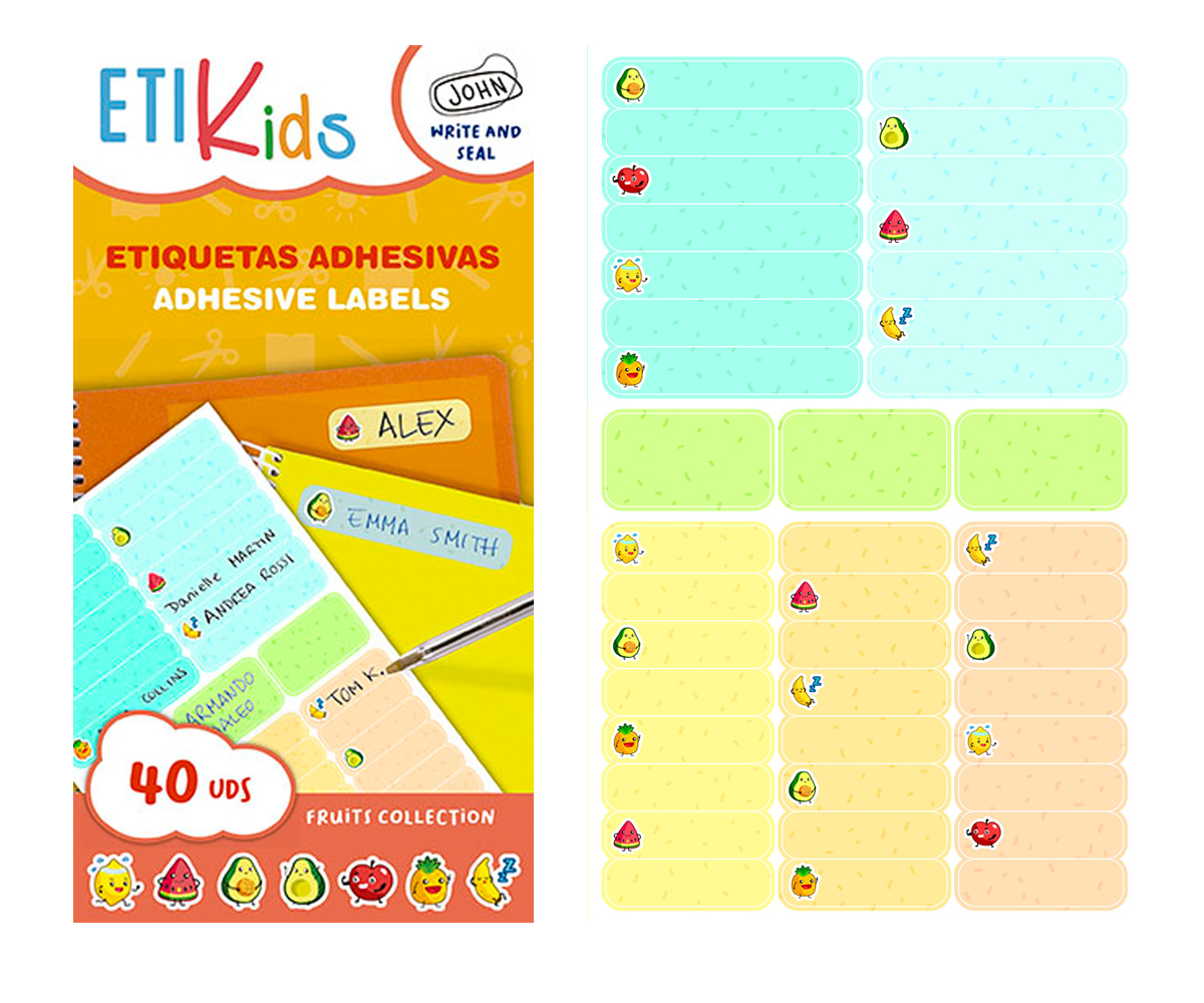 40 Etichette Adesive Testo Libero Frutta