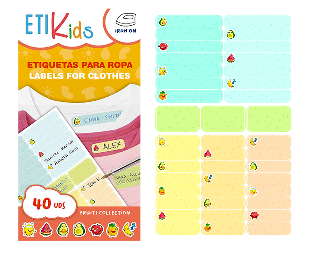 40 Etichette Termoadesive Testo Libero Frutta