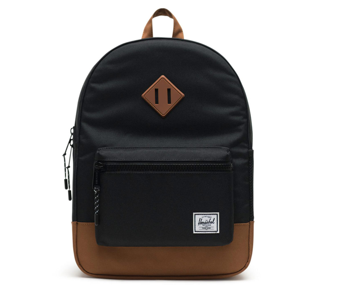 Zaino Herschel Heritage Youth Nero-Marrone Personalizzabile - Tutete