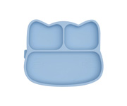 Cat Stickie Plate Dusty Blue