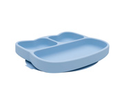 Cat Stickie Plate Dusty Blue