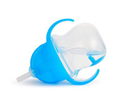 Bicchiere Antigoccia con Cannuccia Contrappesata Azzurro