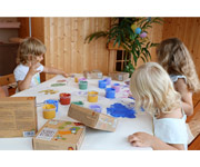 4 Potes Pintura de Dedos Natural Caixa Louro