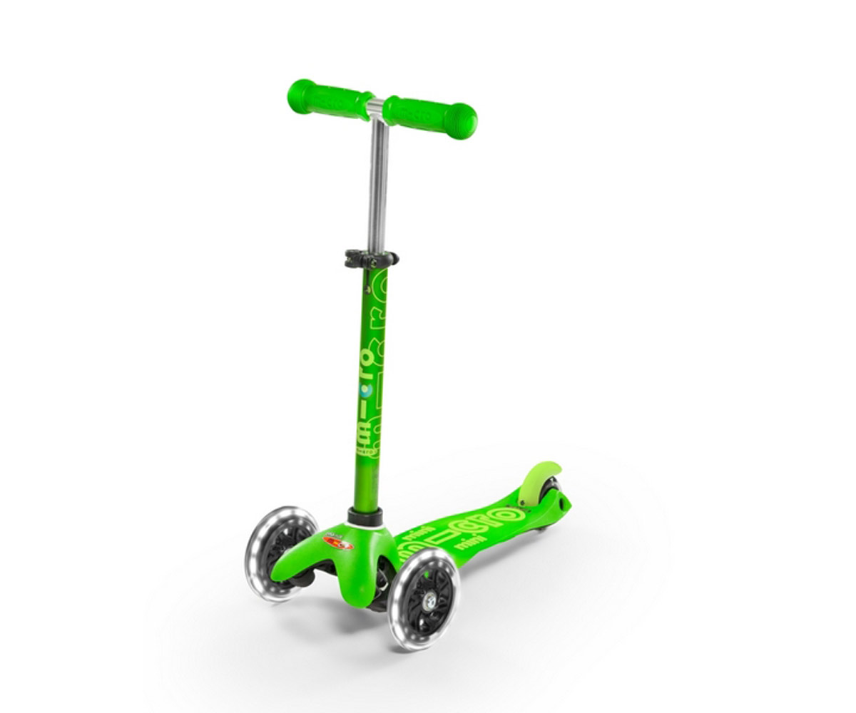 Patinete Mini Micro Deluxe Verde Luces LED
