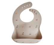 Bavoir en Silicone Mushie Cerises