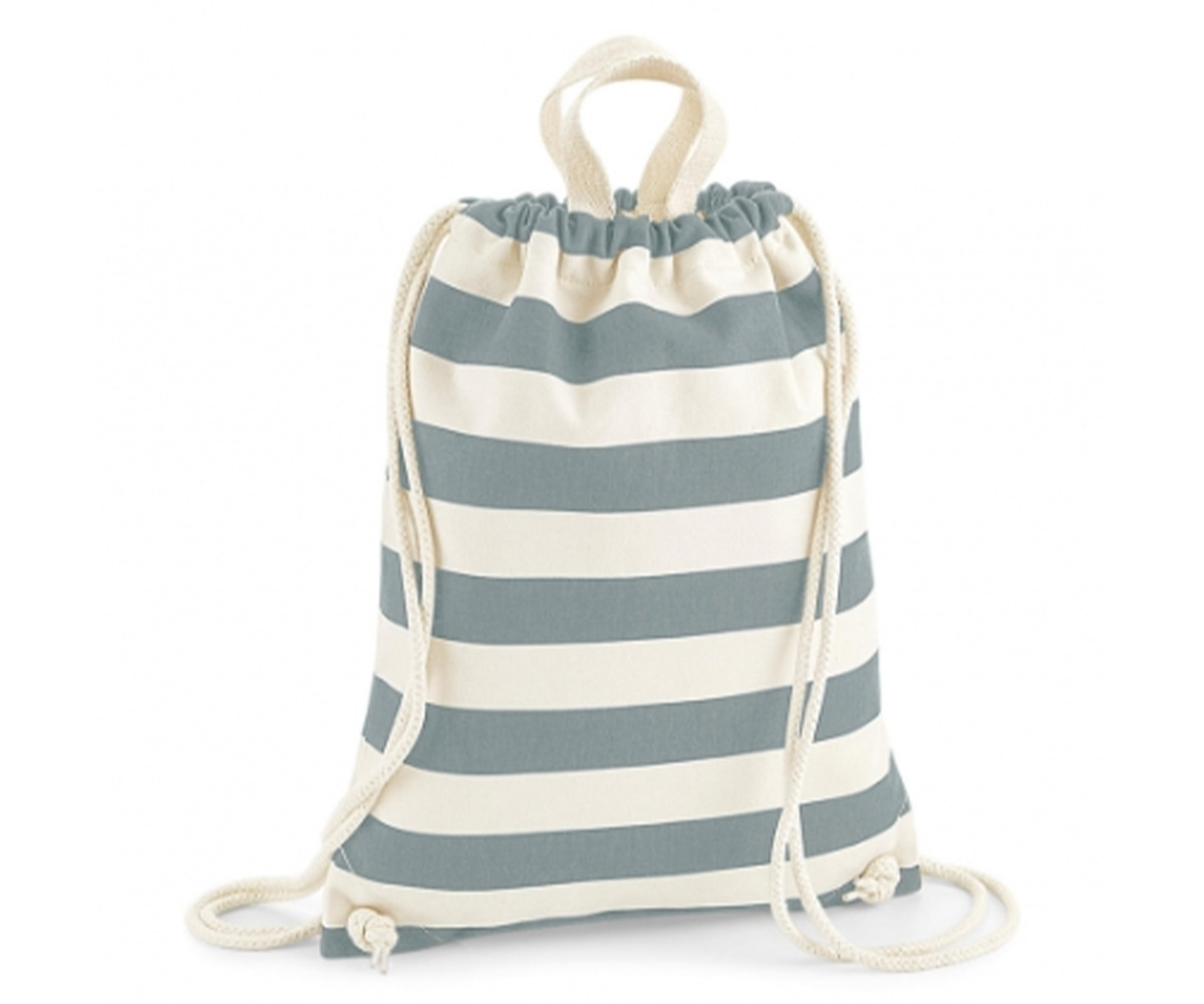 Mochila Saco Nautical Natural-Gris - Personalizado