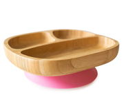 Plato Bamb con Ventosa Toddler Rosa