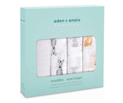 Safari Babes 4-Pack Aden Muslin Swaddle Blankets