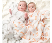 Safari Babes 4-Pack Aden Muslin Swaddle Blankets