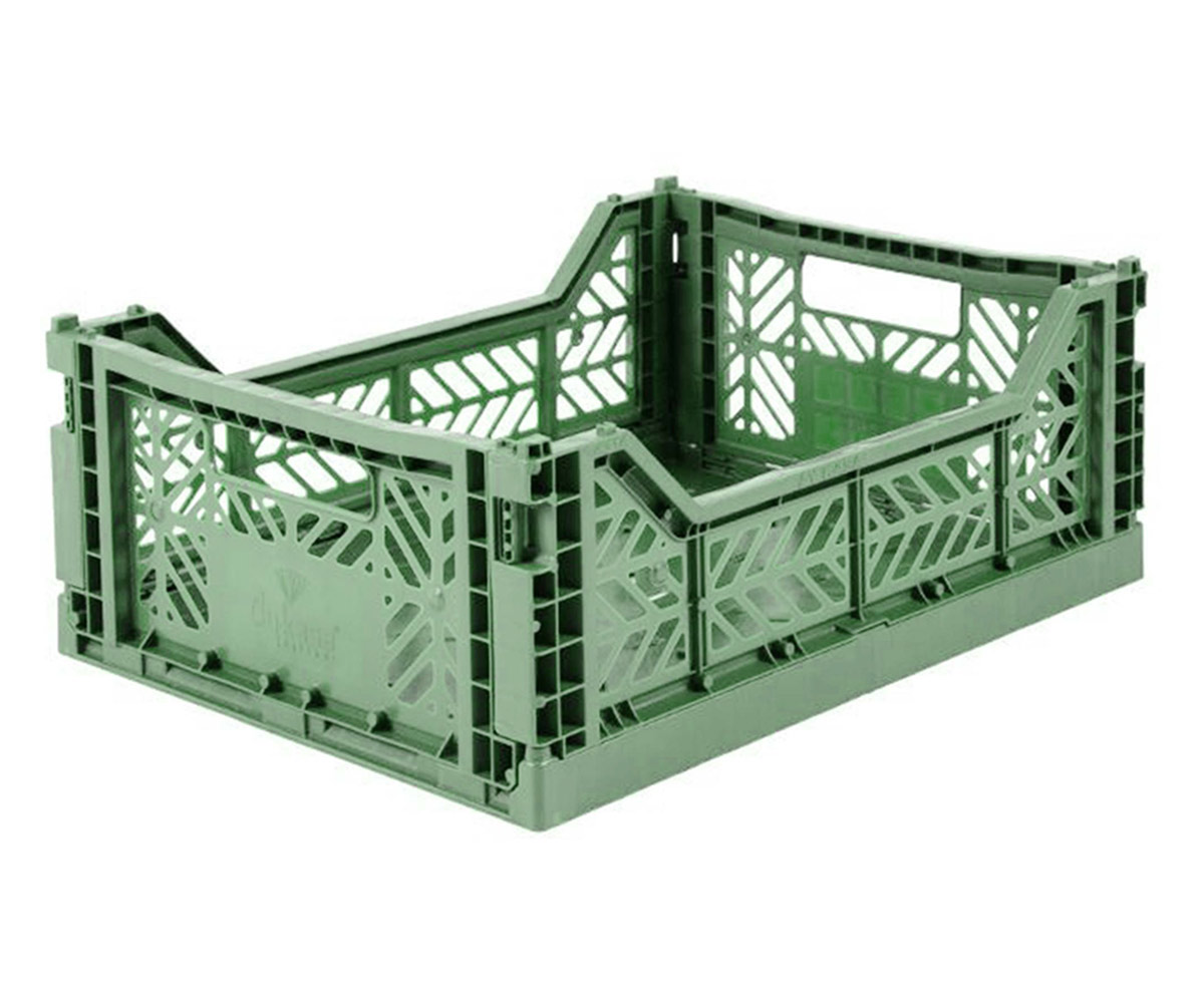 Caja Lillemor Plegable Mediana Verde Almendra