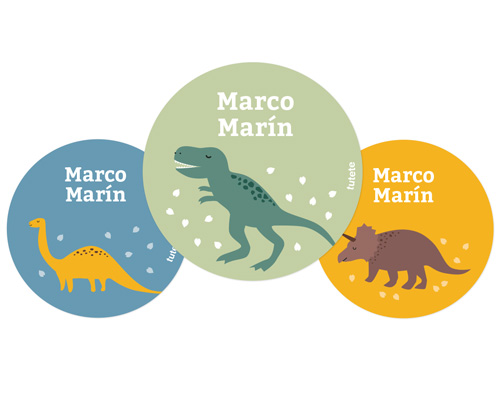 Pack 3 Badges Personnalisables Monde Dinosaures