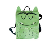 Mochila Infantil El Monstruo de Colores Verde Personalizable