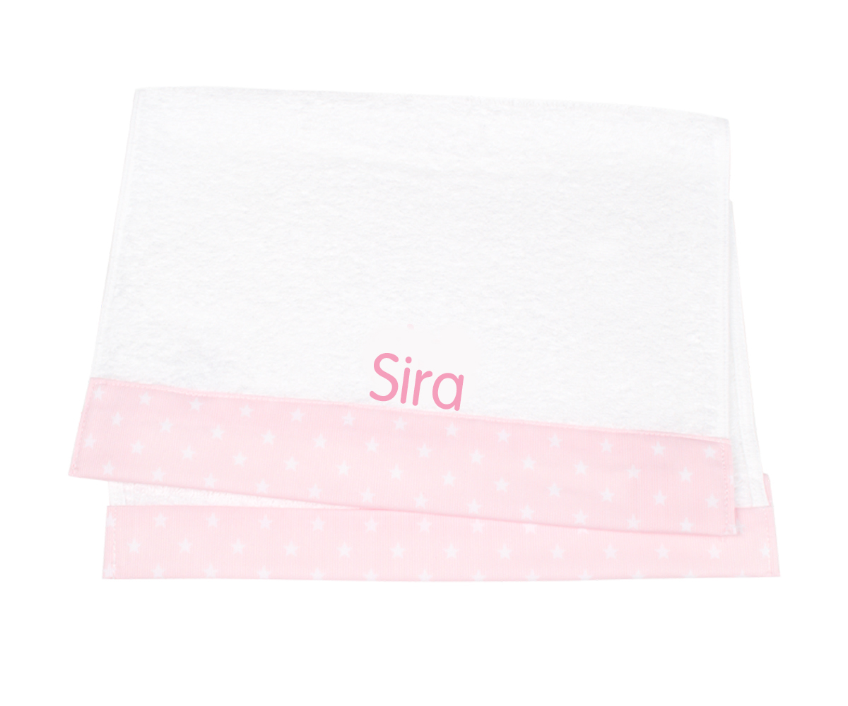 Asciugamano Asilo Classic Star Rosa Personalizzabile