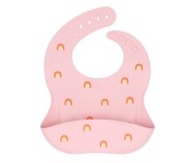 Babero Silicona Arcoiris Rosa