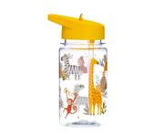 Personalised Plastic Bottle with Straw Savannah Safari