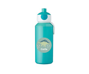 Personalised Campus Pop-Up Drinking Bottle Turquoise Dinosaur 400ml