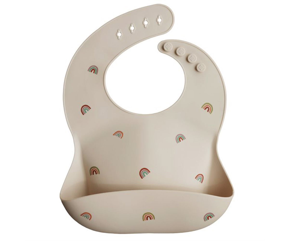 impermeabile Mushie Bavaglino in silicone per neonati regolabile impermeabile Mushie Bavaglino in silicone per neonati regolabile