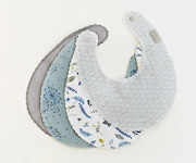 Bib, Teething Jersey - GOTS Grey