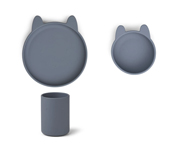 Conjunto de loua Cyrus Rabbit Blue Wave de 3 peas