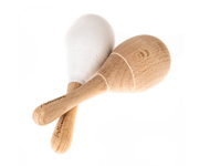 Sonajero Maraca Madera NATURE/WHITE ( 2 unid.) 12cmt