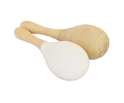 Sonajero Maraca Madera NATURE/WHITE ( 2 unid.) 12cmt