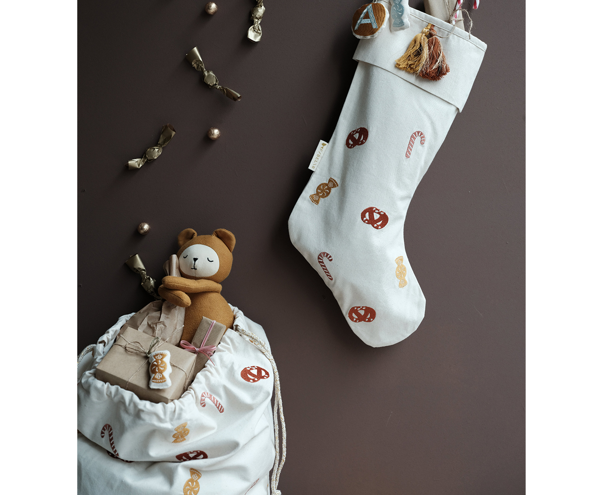 tia-ve Christmas Candy stivali mini caramelle dolci regali borsa portaoggetti con fiocco Jingle Bell Natale ornamenti Decor 