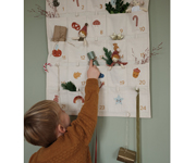 Wall Advent Calendar with Embroidered Pockets