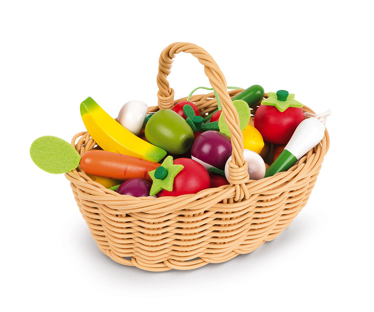 Cesta Con 24 Frutas Y Verduras